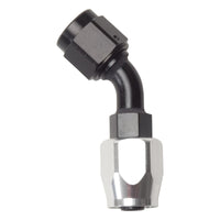 Thumbnail for Russell Performance -10 AN Black/Silver 45 Degree Full Flow Hose End