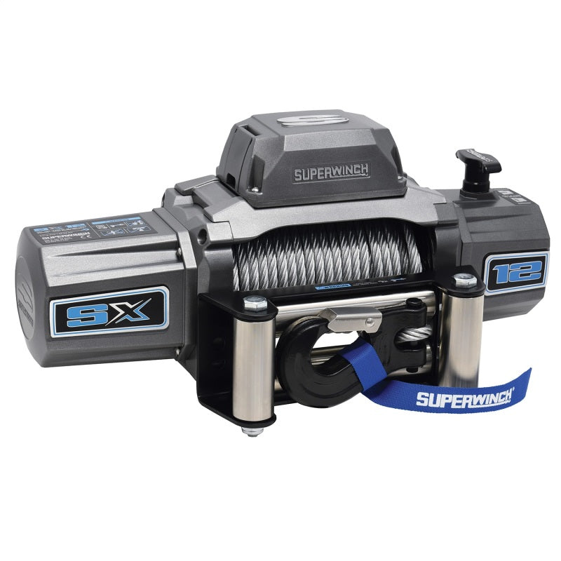 Superwinch 12000 LBS 12V DC 3/8in x 85ft Wire Rope SX 12000 Winch - Graphite