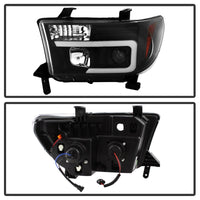 Thumbnail for Spyder 08-13 Toyota Sequoia Projector Headlights - Light Bar DRL - Black PRO-YD-TTU07V2-LB-BK