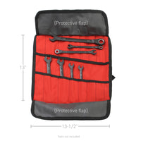 Thumbnail for Go Rhino XVenture Gear Tool Wrench Roll - Small (3.5x3.5in. Closed) 12oz Waxed Canvas - Black