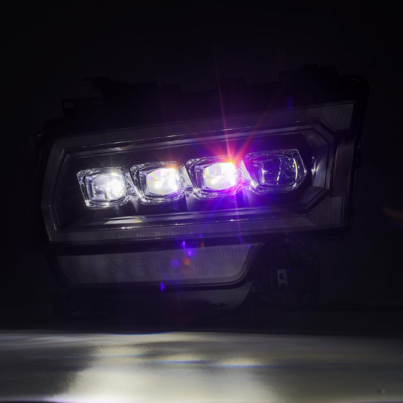 AlphaRex 19-21 Ram 2500 NOVA LED Proj Headlights Plank Style Black w/Activ Light/Seq Signal/DRL