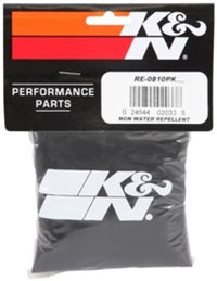 Thumbnail for K&N Universal Round Tapered Filter Wrap - Black - 6in Base ID x 4.625in Top ID x 9in Height