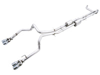 Thumbnail for AWE Tuning 22-23 GMC Sierra 1500 AT4X 6.2L 0FG Catback Split Dual (Flat Bumper) - Chrome Silver Tips