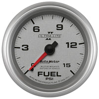 Thumbnail for Autometer Ultra-Lite II 2 5/8in 0-15 PSI Mechanical Fuel Pressure Gauge