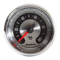 Thumbnail for Autometer American Muscle 2 1/16in 100PSI Mechanical Oil Pressure Gauge