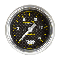 Thumbnail for Autometer Carbon Fiber 52.4mm Full Sweep Electronic 0-15 PSI Fuel Pressure Gauge