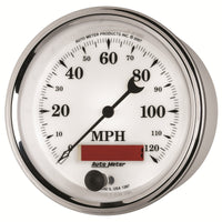 Thumbnail for AutoMeter Gauge Speedometer 3-3/8in. 120MPH Elec. Prog. W/ Lcd Odo Old Tyme Wht II