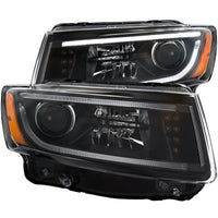 Thumbnail for ANZO 2014-2015 Jeep Grand Cherokee Projector Headlights w/ Plank Style Design Black