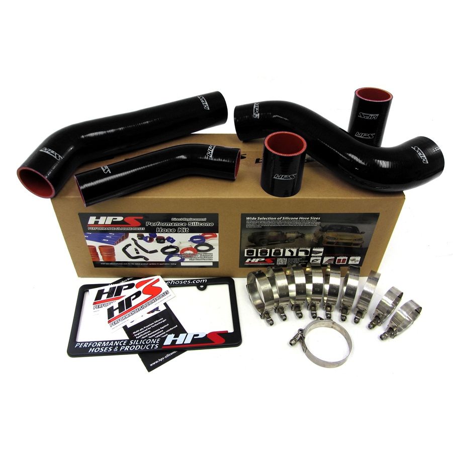 HPS Black Reinforced Silicone Intercooler Hose Kit for Mitsubishi Lancer EVO 10 X US-Spec