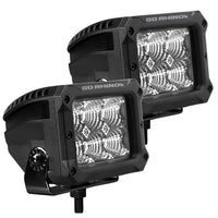 Thumbnail for Go Rhino Xplor Bright Series Rectangle LED Flood Light Kit (Surface/Thread Std Mnt) 4x3 - Blk (Pair)