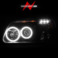 Thumbnail for ANZO 1995-2001 Ford Explorer Projector Headlights w/ Halo Black 1 pc