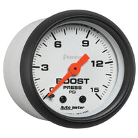 Thumbnail for Autometer Phantom 52mm 0-15PSI Mechanical Boost Pressure Gauge