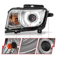 Thumbnail for ANZO 2010-2013 Chevrolet Camaro Projector Headlights w/ Halo Chrome (CCFL)