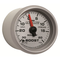 Thumbnail for Autometer Ultra-Lite II 52mm 30 in Hg/20 psi Mechanical Boost/Vacuum Gauge
