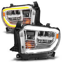 Thumbnail for ANZO 2014-2017 Toyota Tundra LED Crystal Headlights w/ Switchback Chrome Housing w/ DRL