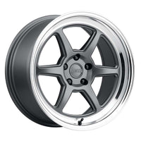 Thumbnail for Kansei K14G Roku 18x10.5in / 5x112 BP / 12mm Offset / 66.56mm Bore - Grey & Machined Lip Wheel