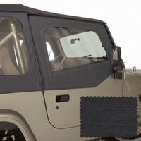 Thumbnail for Rugged Ridge Upper Soft Door Kit Black Diamond 88-95 Jeep Wrangler YJ