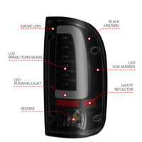 Thumbnail for ANZO 1995-2000 Toyota Tacoma LED Taillights Black Housing Smoke Lens (Pair)