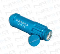 Thumbnail for NRG 700 Series M12 X 1.25 Steel Lug Nut w/Dust Cap Cover Set 21 Pc w/Locks & Lock Socket - Blue