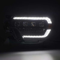 Thumbnail for AlphaRex 12-15 Toyota Tacoma NOVA LED Proj Headlights Plank Alpha Blk w/Activ Light/Seq Signal/DRL