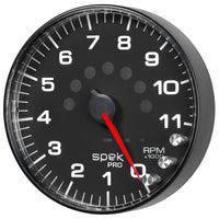 Thumbnail for Autometer Spek-Pro Gauge Tachometer 5in 11K Rpm W/Shift Light & Peak Mem Black/Black