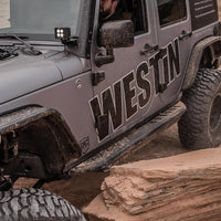 Thumbnail for Westin/Snyper 07-17 Jeep Wrangler Unlimited Triple Tube Rock Rail Steps - Textured Black