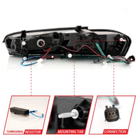 Thumbnail for ANZO 2016-2018 Chevrolet Camaro L.E.D T.L Red/Clear