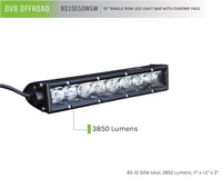 Thumbnail for DV8 Offroad SL 8 Slim 10in Light Bar Slim 50W Spot 5W CREE LED - Black