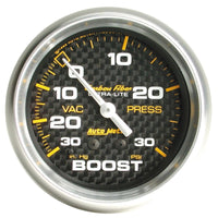 Thumbnail for Autometer Carbon Fiber 52mm 30 PSI Mechanical Boost Gauge