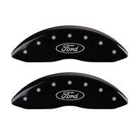 Thumbnail for MGP 4 Caliper Covers Engraved Front & Rear Oval logo/Ford Black finish silver ch