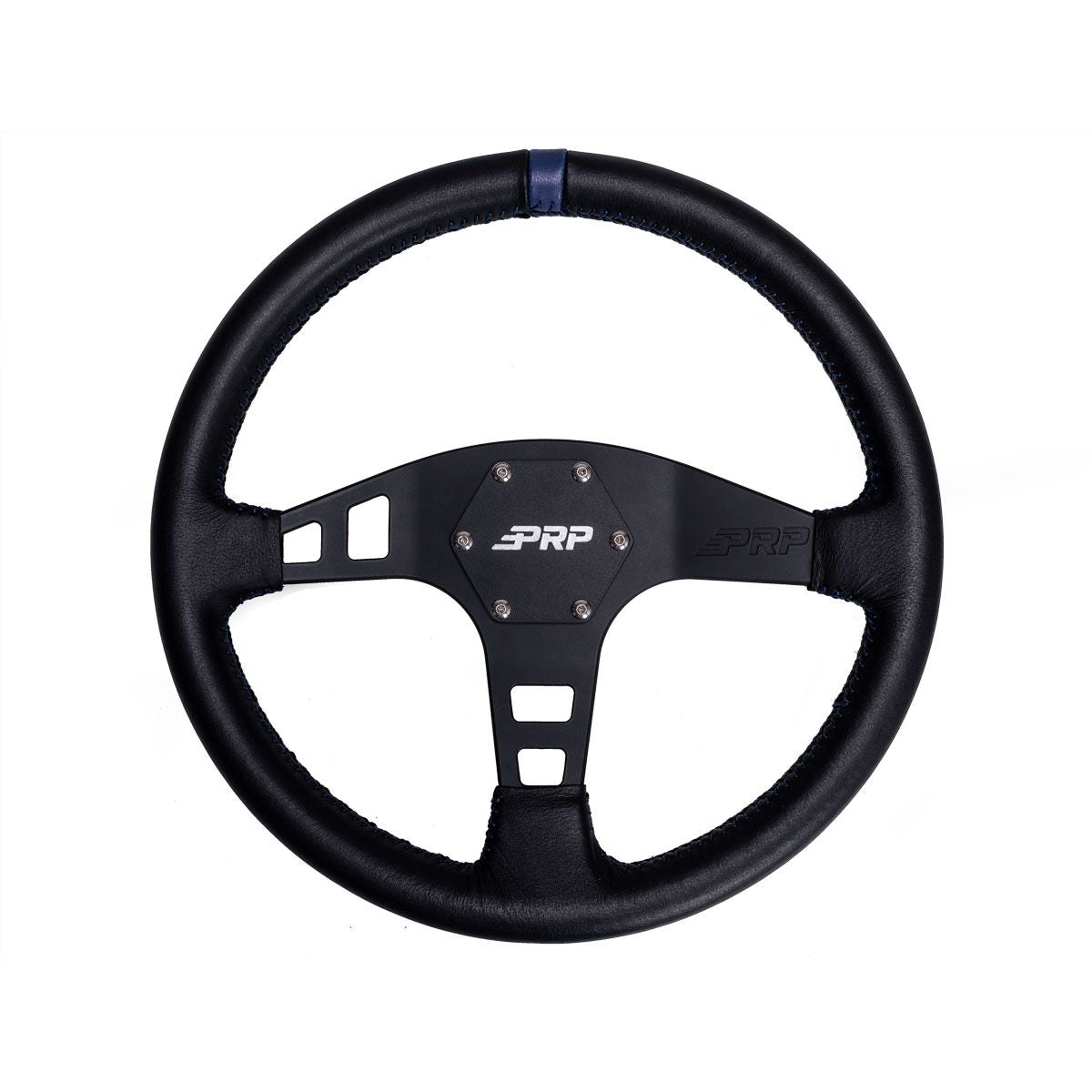 PRP Flat Leather Steering Wheel- Blue