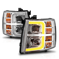 Thumbnail for ANZO 2007-2013 Chevrolet Silverado 1500 Projector w/ Light Bar Chrome Housing w/ Sequential