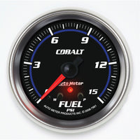 Thumbnail for AutoMeter Gauge Fuel Press 2-5/8in. 15PSI Stepper Motor W/ Peak & Warn Cobalt