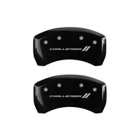 Thumbnail for MGP 4 Caliper Covers Engraved Front & Rear With stripes/Challenger Black finish silver ch