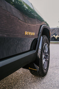 Thumbnail for Rally Armor 22-24 Rivian R1T Black UR Mud Flap w/Tangerine Scream Logo