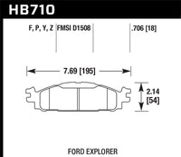 Thumbnail for Hawk 11-16 Ford Explorer / 12-16 Ford Flex LTS Street Front Brake Pads