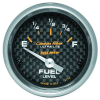 Thumbnail for Autometer Carbon Fiber 52mm 0E-90F Short Sweep Electronic Fuel Level Gauge