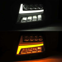 Thumbnail for AlphaRex 07-13 Chevy Avalanche NOVA LED Proj Headlights Plank Style Matte Black w/Activ Light/DRL