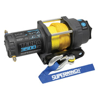 Thumbnail for Superwinch 3500 LBS 12V DC 7/32in x 32ft Synthetic Rope Terra 3500SR Winch - Gray Wrinkle