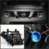 Thumbnail for Spyder Nissan Frontier 05-08 Projector Headlights LED Halo LED Smke PRO-YD-NF05-HL-SM