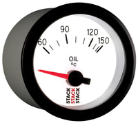 Thumbnail for Autometer Stack 52mm 60-150 Deg C M10 Male Electric Oil Temp Gauge - White