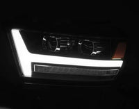 Thumbnail for AlphaRex 19-20 Dodge Ram 1500 LUXX LED Proj Headlights Plank Jet Blk w/Activ Light/Seq Signal/DRL
