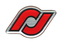 Thumbnail for RockJock Sticker Epoxy Dome 1in Tall x 1.6in Wide Red Black and Silver