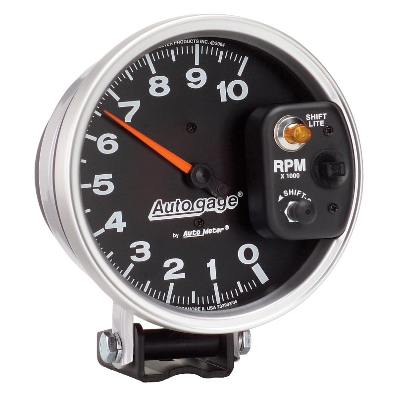 Autometer AutoGage 5in / 10k RPM / Pedestal Mount Black Tachometer w/ Shift Light
