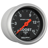 Thumbnail for Autometer 2-1/16in 0-15 PSI Mechanical Sport-Comp Boost Pressure Gauge