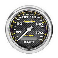Thumbnail for Autometer Carbon Fiber 85.7mm 190 KPH Range Speedometer Elect. Programmable Gauge