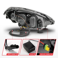 Thumbnail for ANZO 05-13 Chevrolet Corvette Projector Headlights w/switchback & Sequential LED - Black Amber