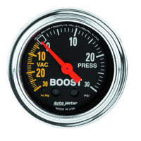 Thumbnail for AutoMeter Gauge Vac/Boost 2-1/16in. 30Inhg-30PSI Mechanical Traditional Chrome