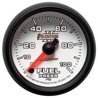 Thumbnail for Autometer Phantom II 52.4mm Full Sweep Electronic 0-100psi Fuel Pressure Gauge