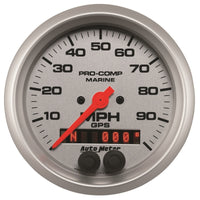 Thumbnail for Autometer Marine Silver 3-3/8in 100MPH GPS Speedometer Gauge